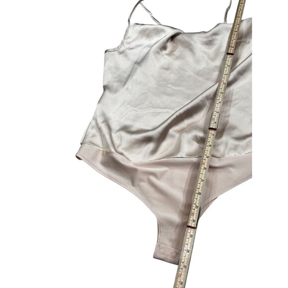 Sincerely Jules Womens Satin Bodysuit Medium Beige - Picture 10 of 11
